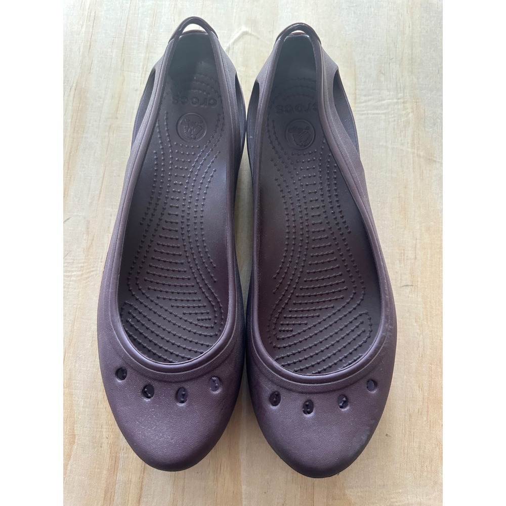 Crocs Kadee Espresso Brown Slip On Ballet Flats Womens Size 10 11215